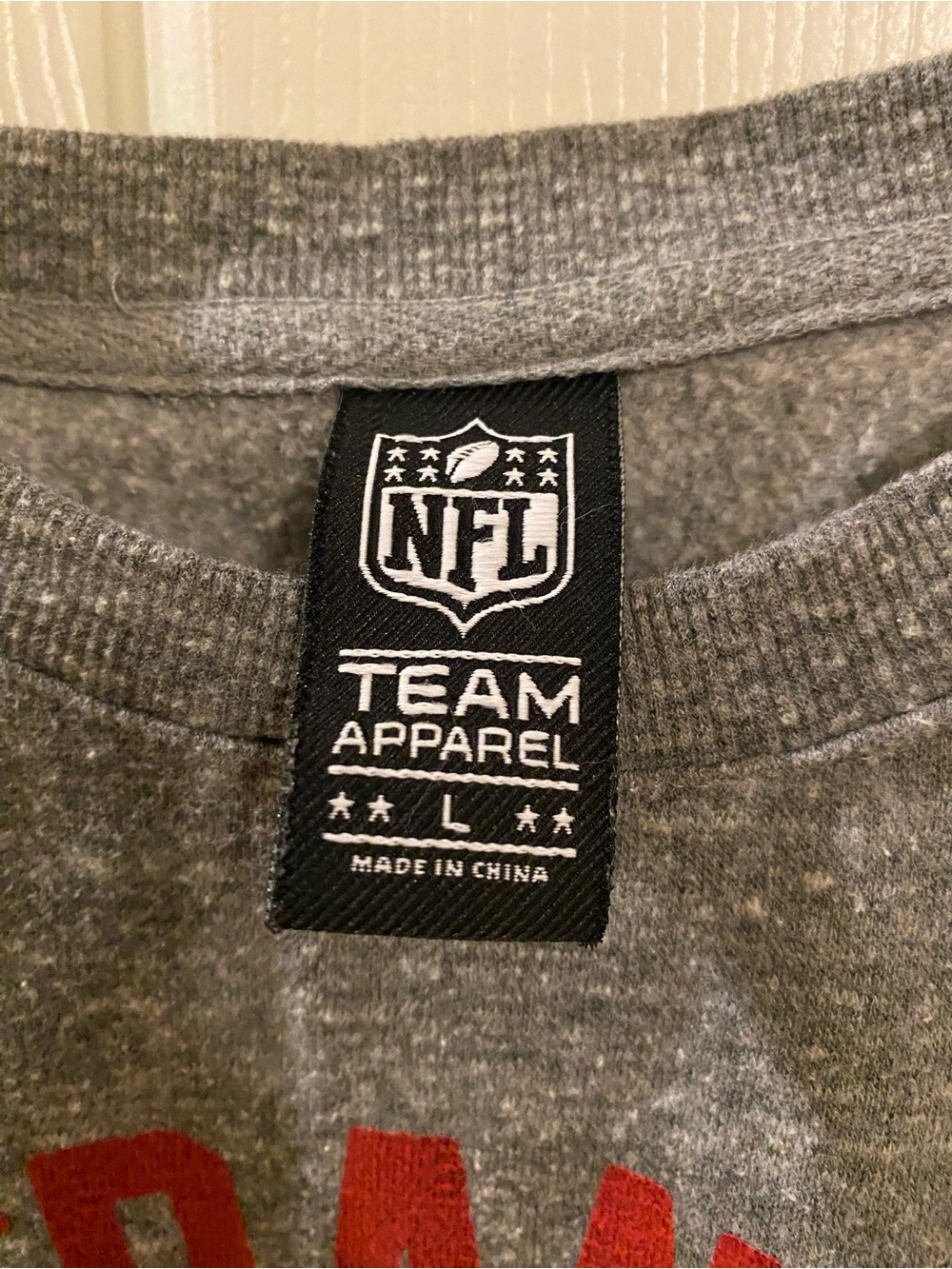 NFL San Francisco 49ers Gray and Red Crewneck Sweatshirt - Picture 3 of 3
